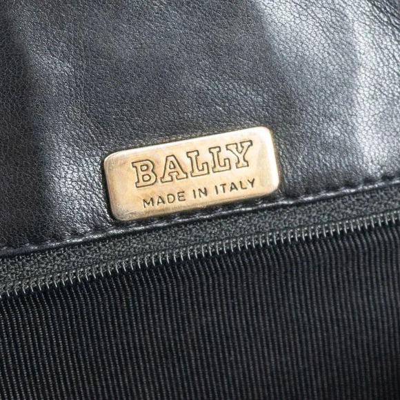 Bally Vintage Black Lamb Leather Shoulder Bag Made In Italy Diamond Quilted - Picture 7 of 12